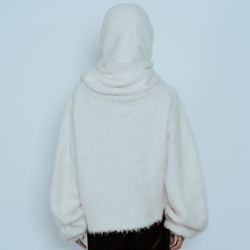 Thumbnail of Hana Cream Alpaca Scarf Sweater image