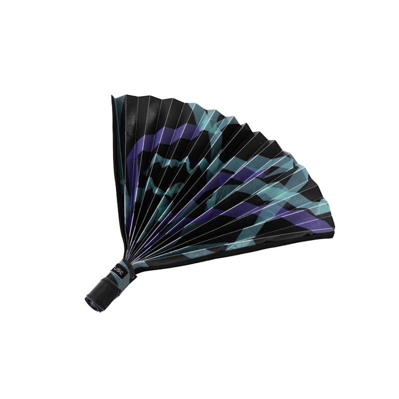 Thumbnail of Hand Folding Fan - Blues Confetti image
