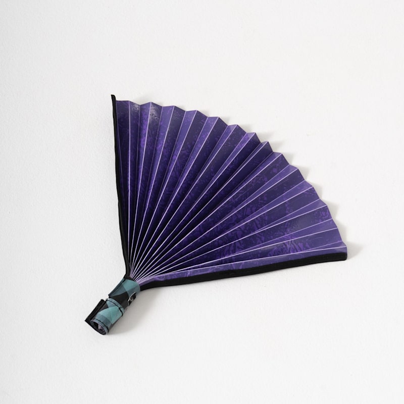 Thumbnail of Hand Folding Fan - Blues Confetti image