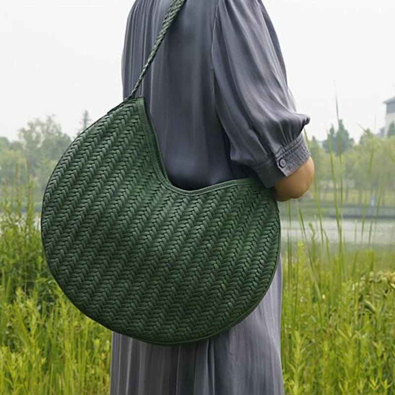 Thumbnail of Hand Weaving Leather Shoulder 'Susanna' - Green image