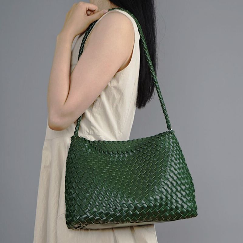 Thumbnail of Hand Weaving Shoulder Bag - Dark Green image