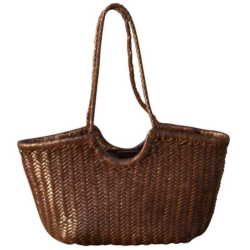 Thumbnail of Hand Woven Leather Handbag 'Vittoria' - Dark Brown image