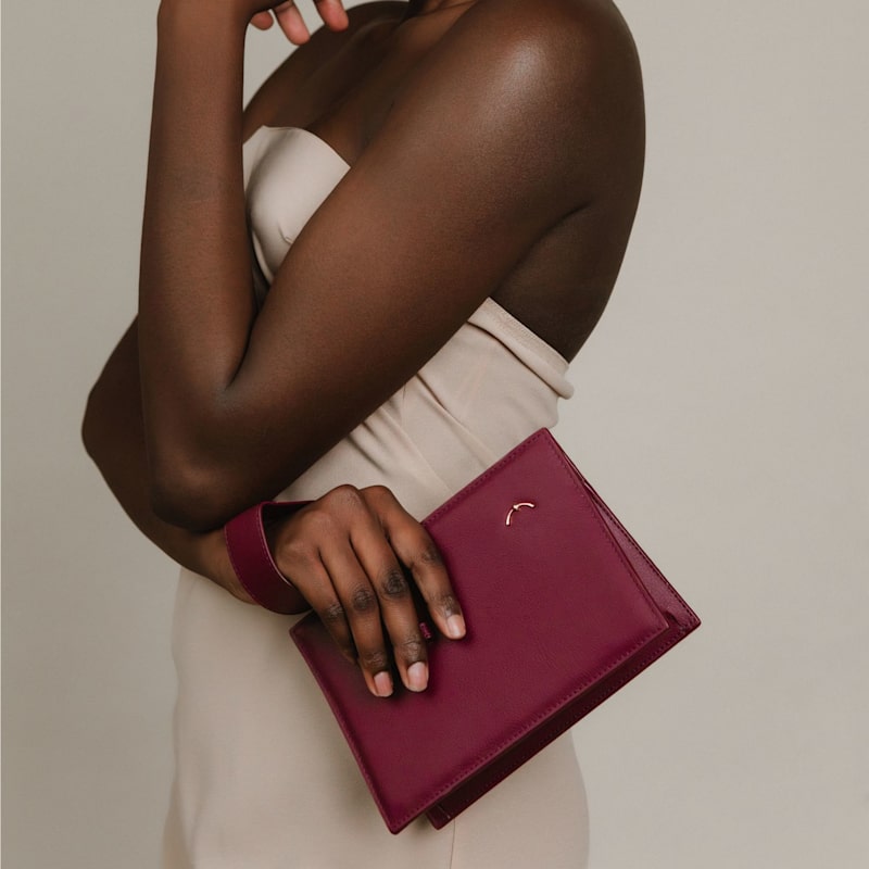 Thumbnail of Handbag Elara Nebula - Grape Leather - Burgundy / Aubergine image
