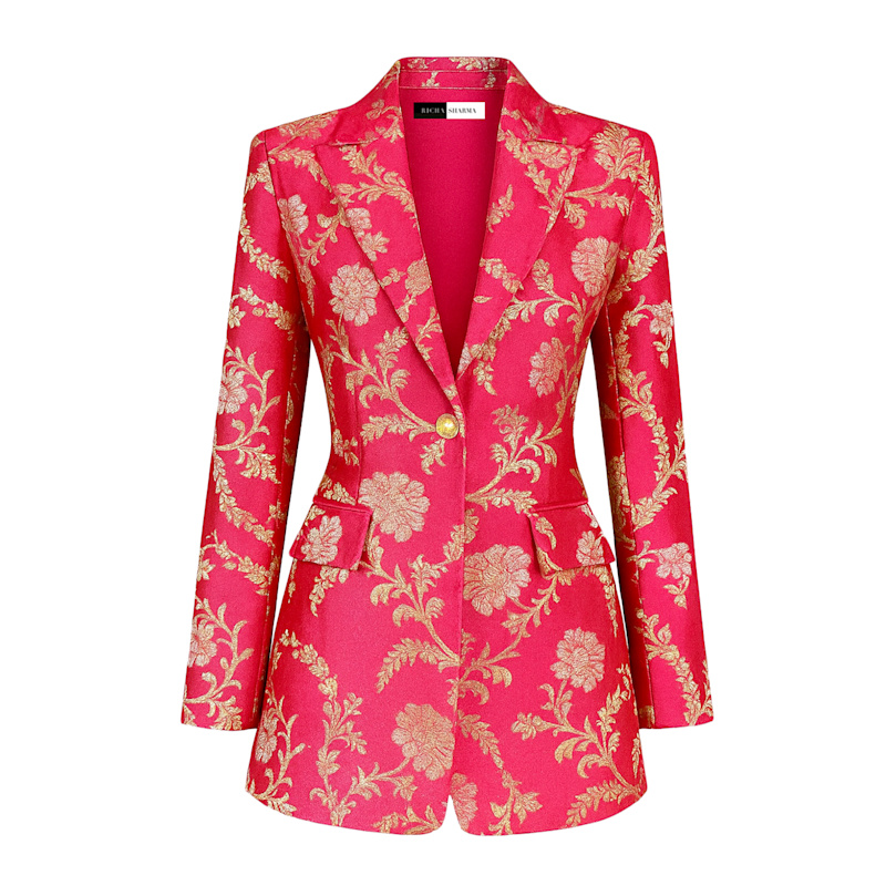 Thumbnail of Handcrafted Brocade Silk Blazer - Sustainable Luxury Women's Occasionwear image