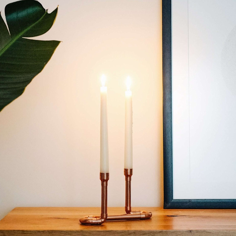 Thumbnail of Solid Copper Double Candle Holder image