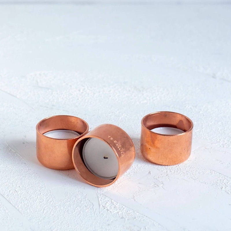 Thumbnail of Copper Tealight Holders Set Of Three image