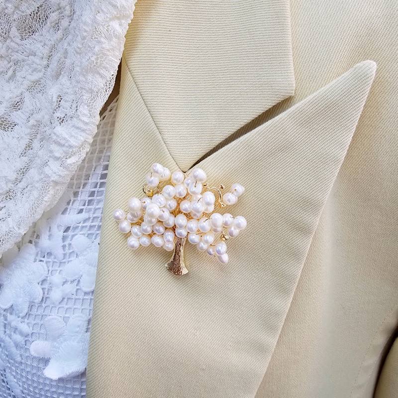 Thumbnail of Handcrafted Freshwater Pearls Tree Brooch image
