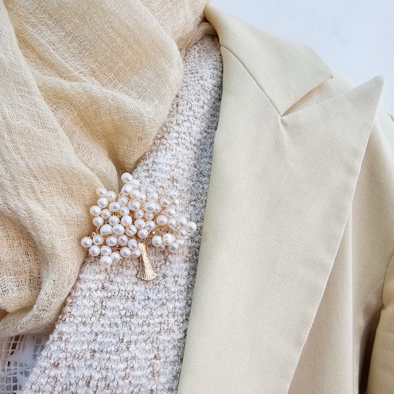 Thumbnail of Handcrafted Freshwater Pearls Tree Brooch image