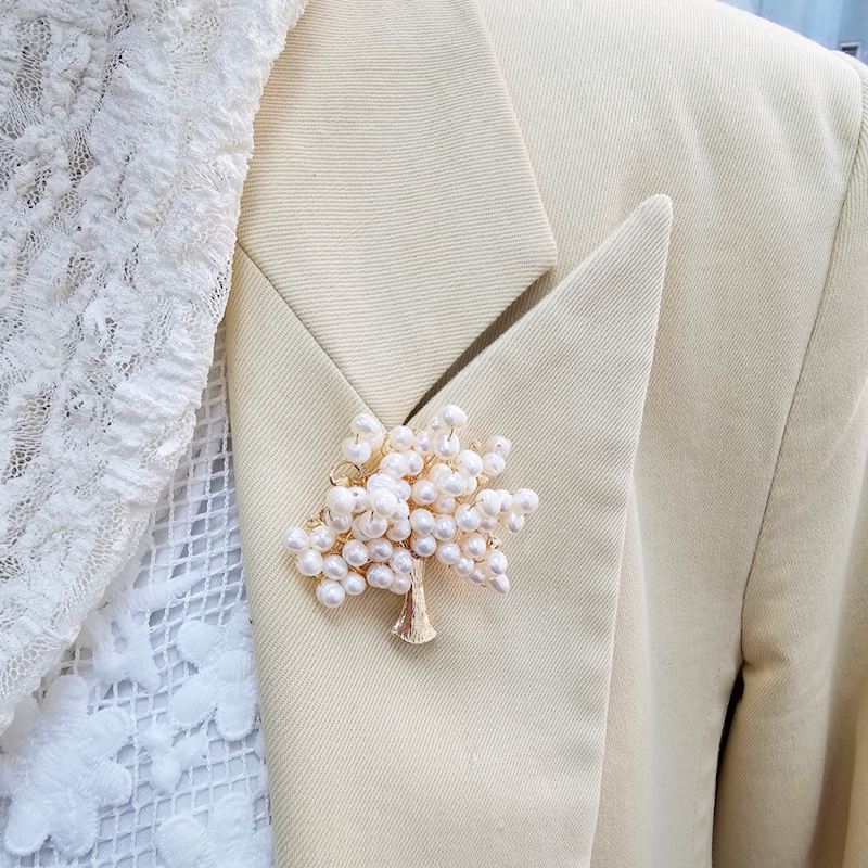Thumbnail of Handcrafted Freshwater Pearls Tree Brooch image