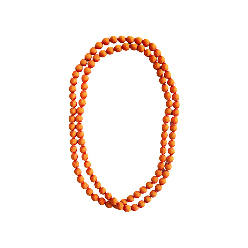 Thumbnail of Handcrafted Silk Beads Orange Necklace image