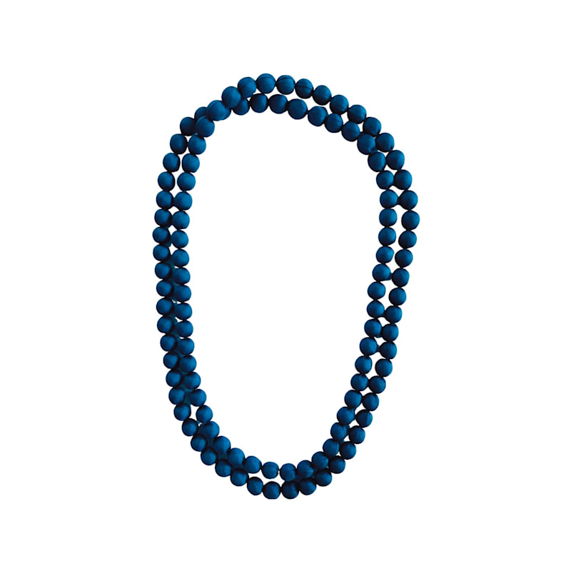 Thumbnail of Handcrafted Teal Blue Silk Statement Necklace image