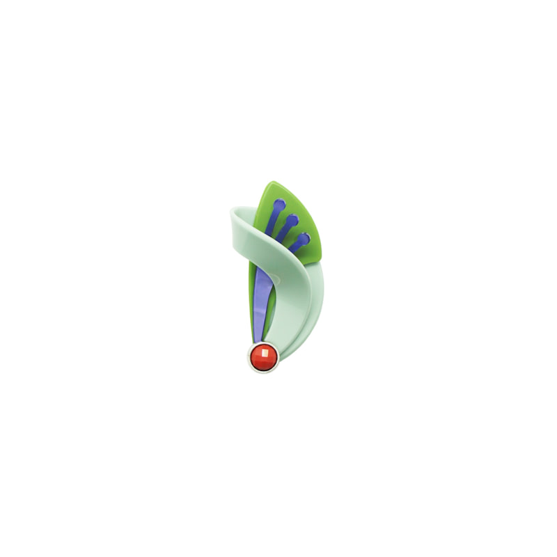 Thumbnail of Handmade Acrylic Brooch Flower Dual Green image