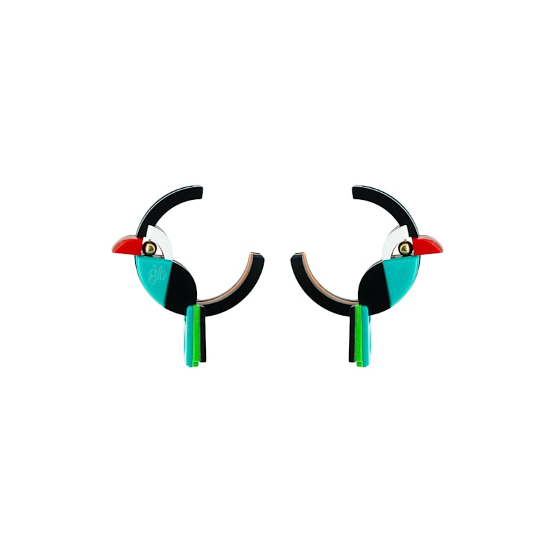 Thumbnail of Handmade Acrylic Earring Hoop Toucan image