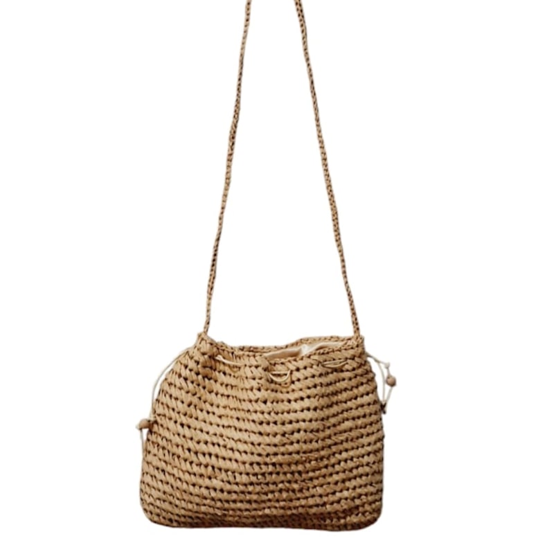 Thumbnail of Handmade Cream Raffia Shoulder And Crossbody Bag – Chic And Elegant image