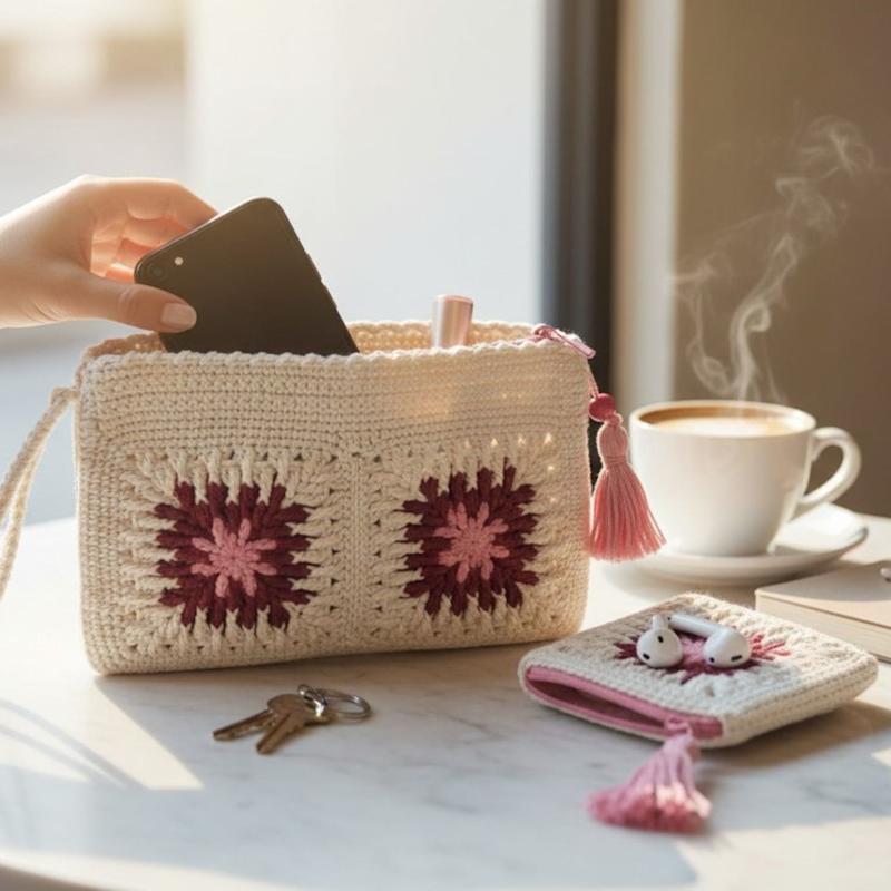 Bolso clutch handmade Cotton Fabric Purse - México