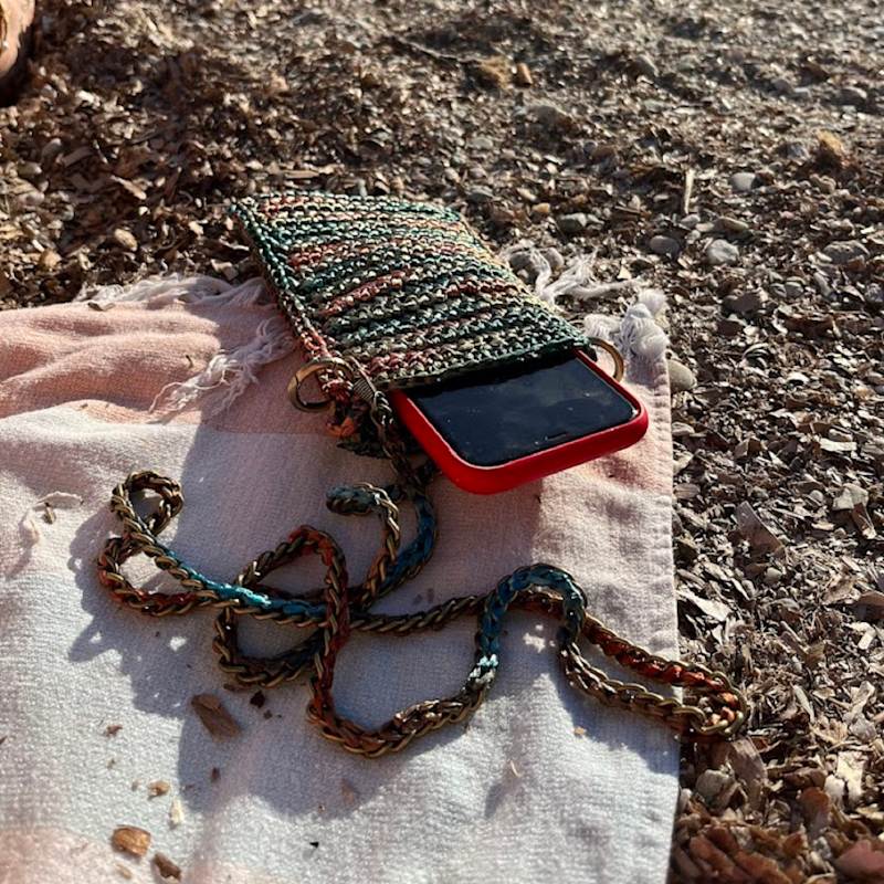 Thumbnail of Handmade Crochet Phone Case - Bronze image