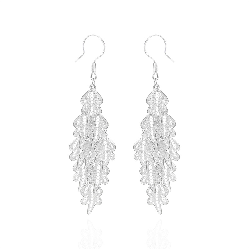 Thumbnail of Handcrafted Silver Leaf Shadow Earrings image