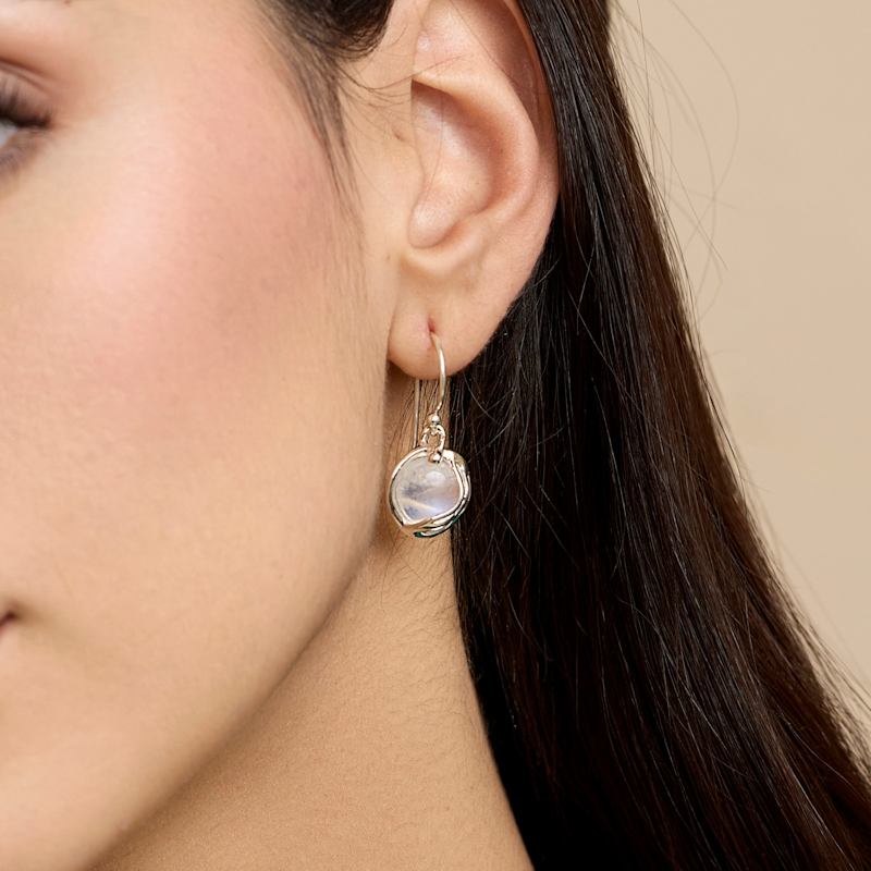Thumbnail of Handmade Fiery Moonstone Drop Earrings image