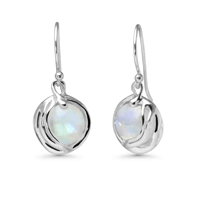 Thumbnail of Handmade Fiery Moonstone Drop Earrings image