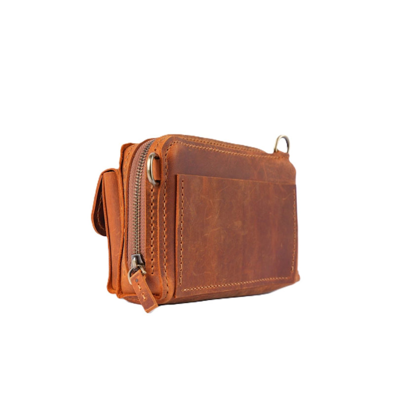 Thumbnail of Handmade Genuine Camel Leather Crossbody Bag image