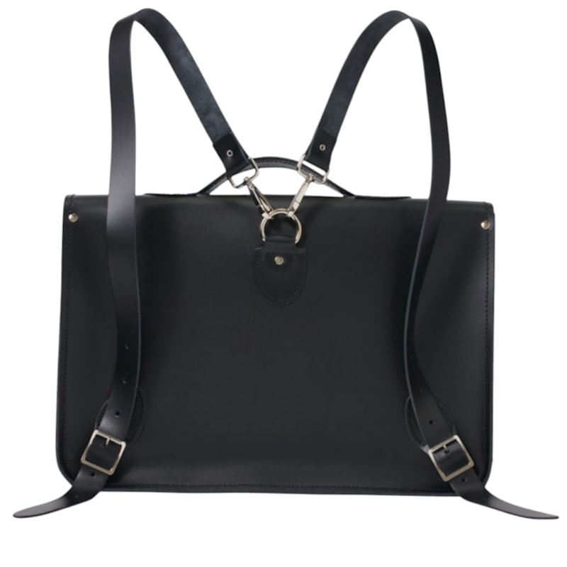 Thumbnail of Handmade Leather Backpack Satchel - Black image
