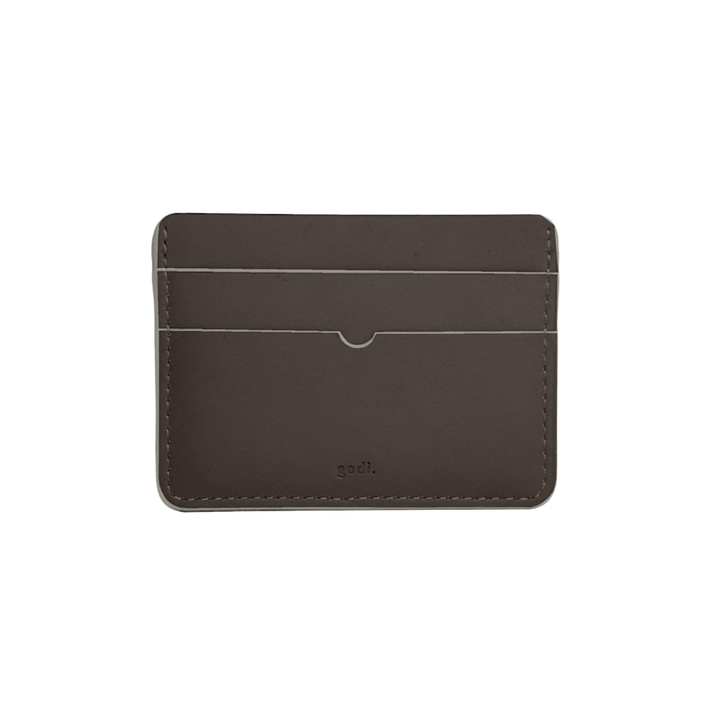 Thumbnail of Handmade Leather Card Case - Coffee And Ivory image