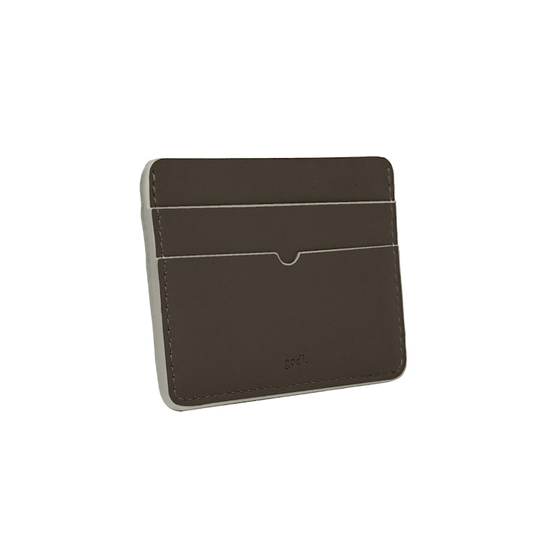 Thumbnail of Handmade Leather Card Case - Coffee And Ivory image