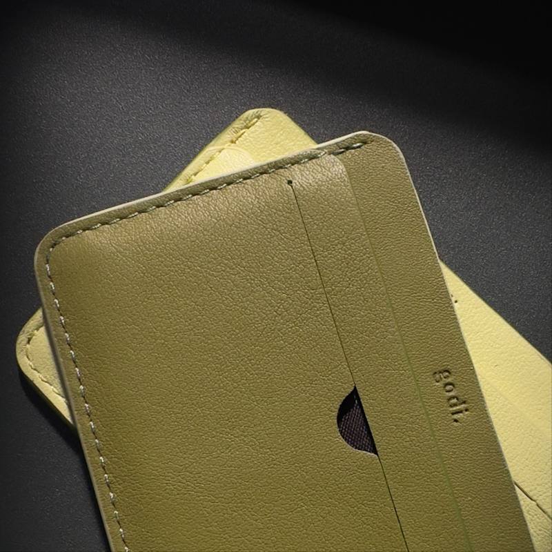 Thumbnail of Handmade Leather Cardholder - Lime Butter image