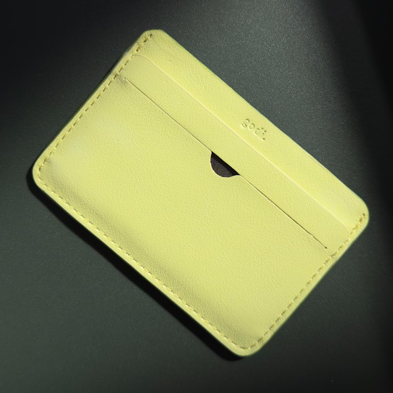 Thumbnail of Handmade Leather Cardholder - Lime Butter image