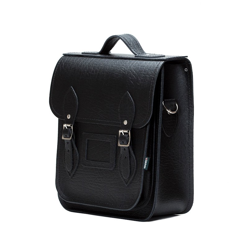 Handmade Leather Small City Backpack - Black Executive | Zatchels ...