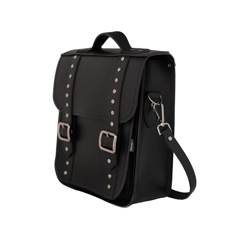 Handmade Leather City Backpack - Black Gothic Studded | Zatchels