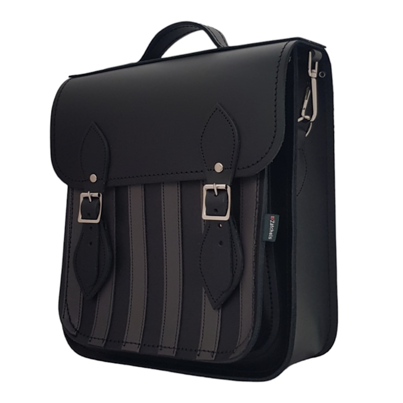 Handmade Leather City Backpack - Black Gothic Studded main image 1