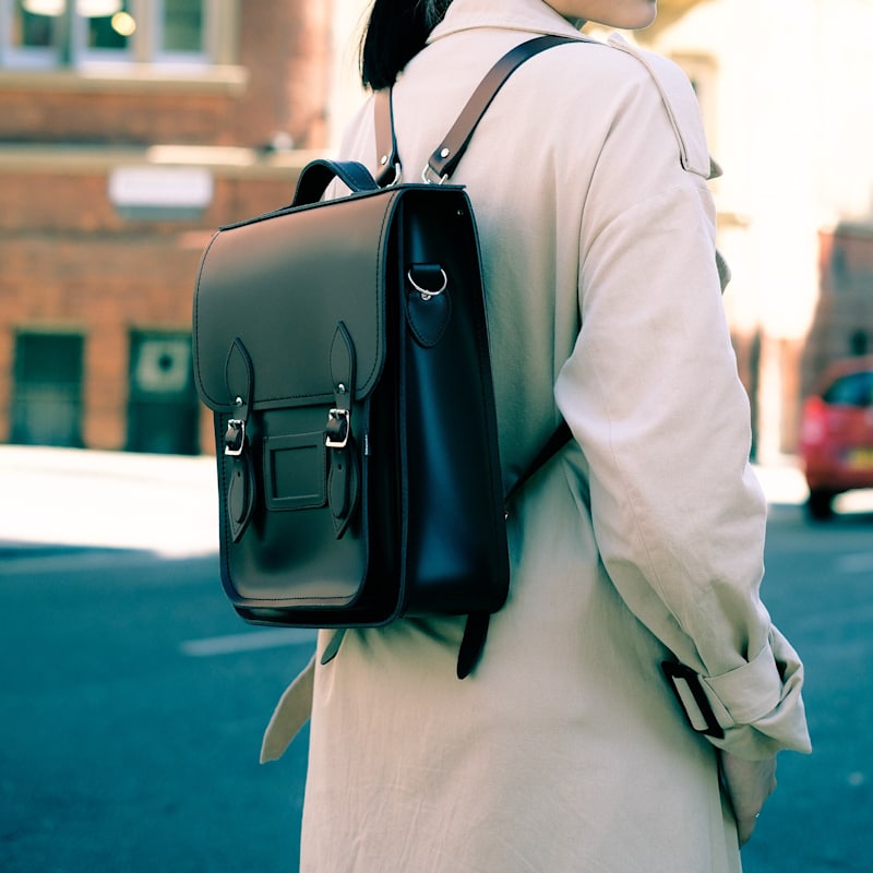 Thumbnail of Handmade Leather City Backpack Plus - Navy Blue image
