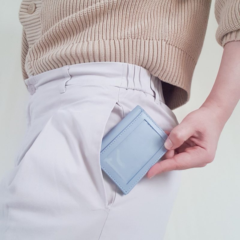 Thumbnail of Handmade Leather Id Wallet - Ice Blue image