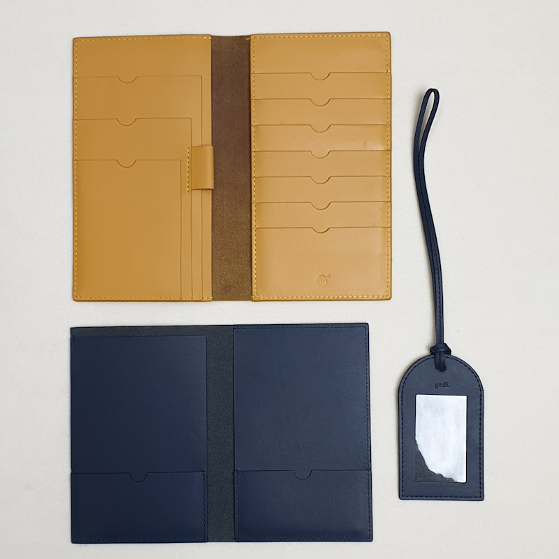 Thumbnail of Handmade Leather Passport & Travel Wallet - Amber Yellow image