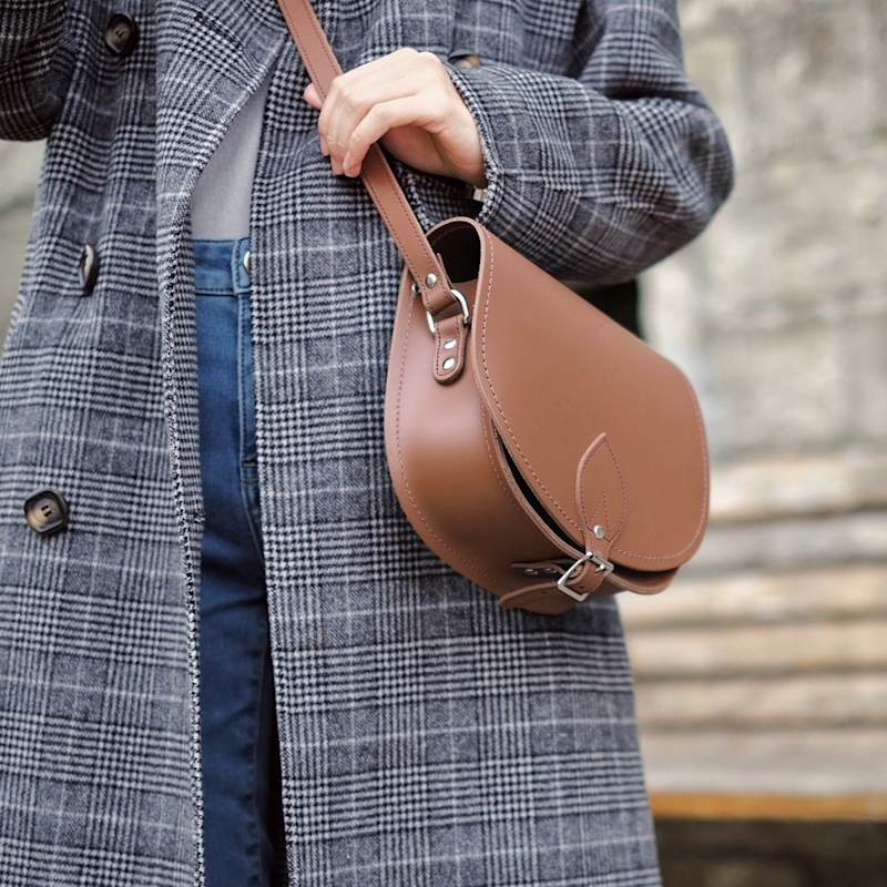 Thumbnail of Handmade Leather Small Saddle Bag - Chestnut Brown image