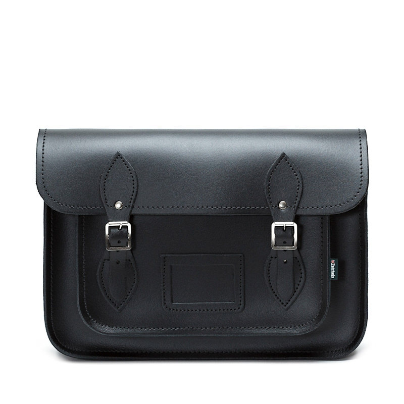 Thumbnail of Handmade Leather Large Crossbody Satchel Bag - Black image