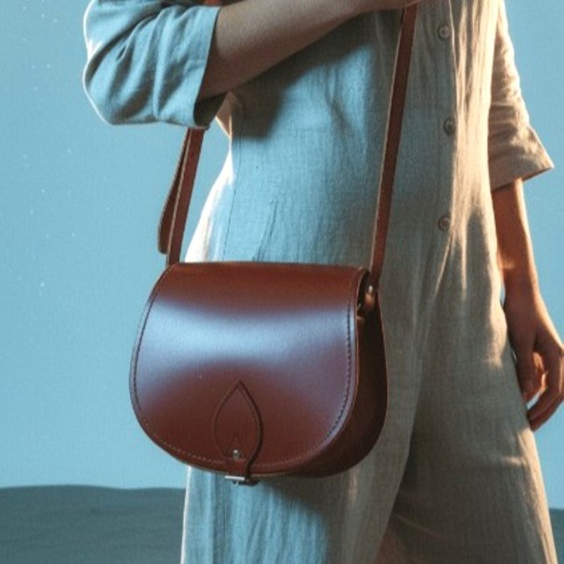 Thumbnail of Handmade Leather Small Saddle Bag - Chestnut Brown image