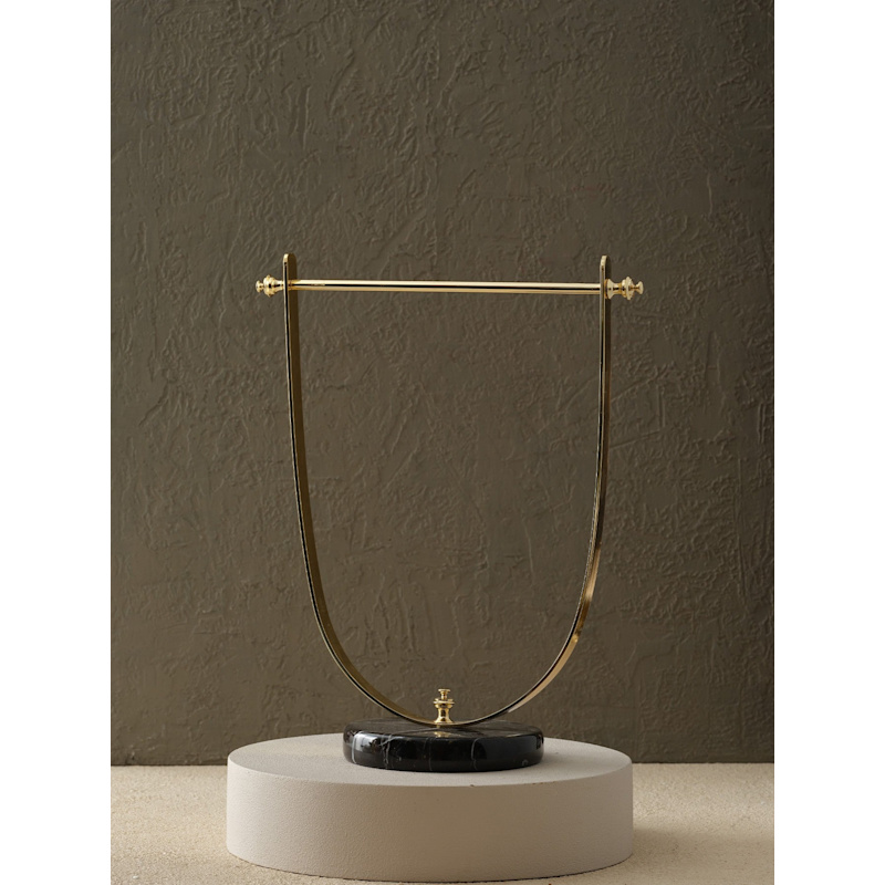 Thumbnail of Handmade Marble And Brass Towel Holder & Black Marble Base image