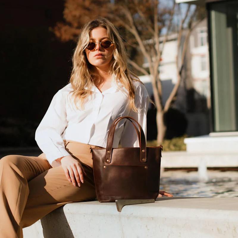 Thumbnail of Handmade Mini Tote Dark Brown Crossbody Bag image