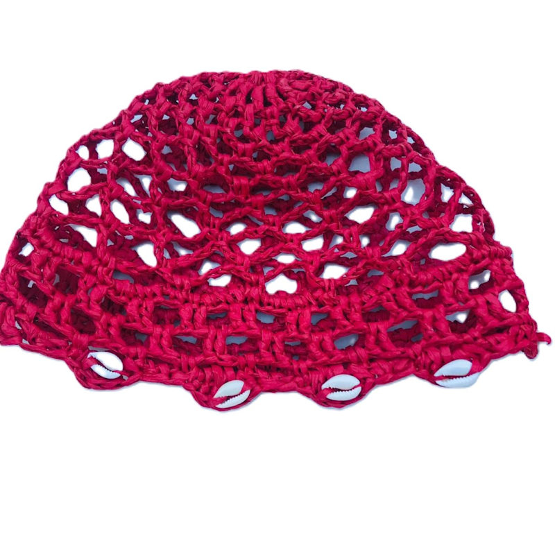 Thumbnail of Handmade Raffia Yarn Hat Red image