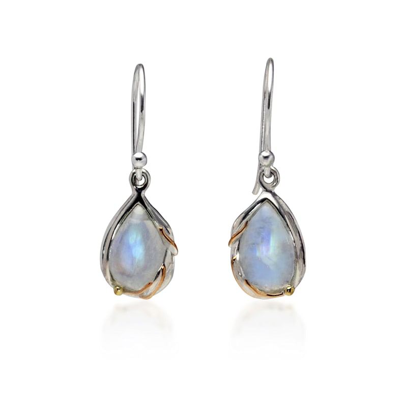 Thumbnail of Handmade Rainbow Moonstone Droplet Earrings image