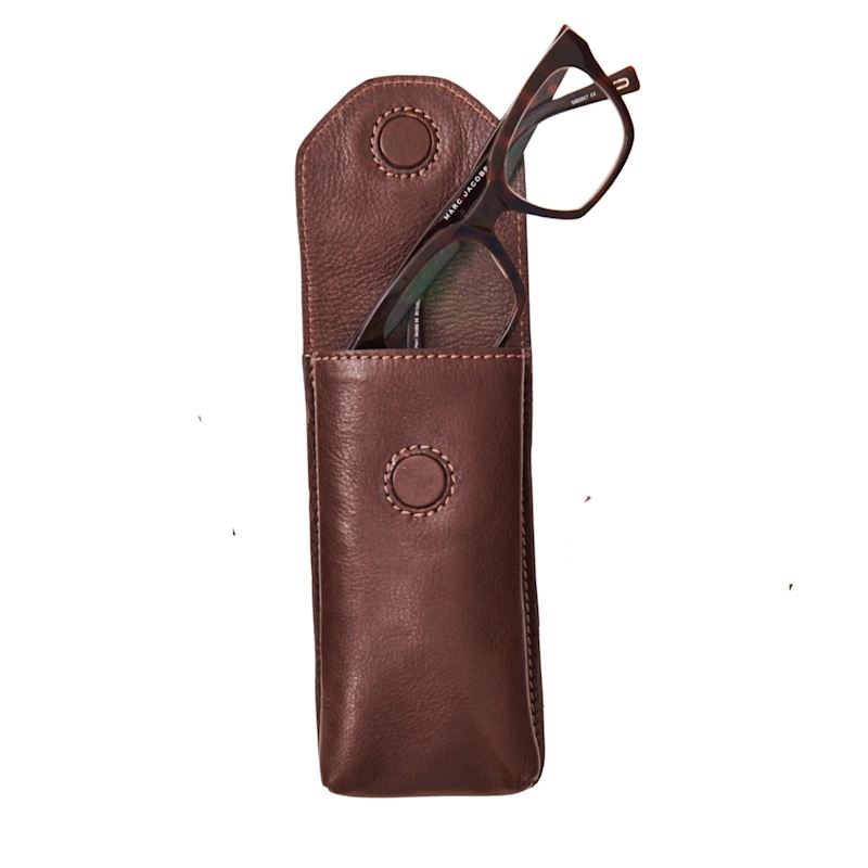 Thumbnail of Handmade Soft Leather Glasses Sunglasses Case - Dark Brown image