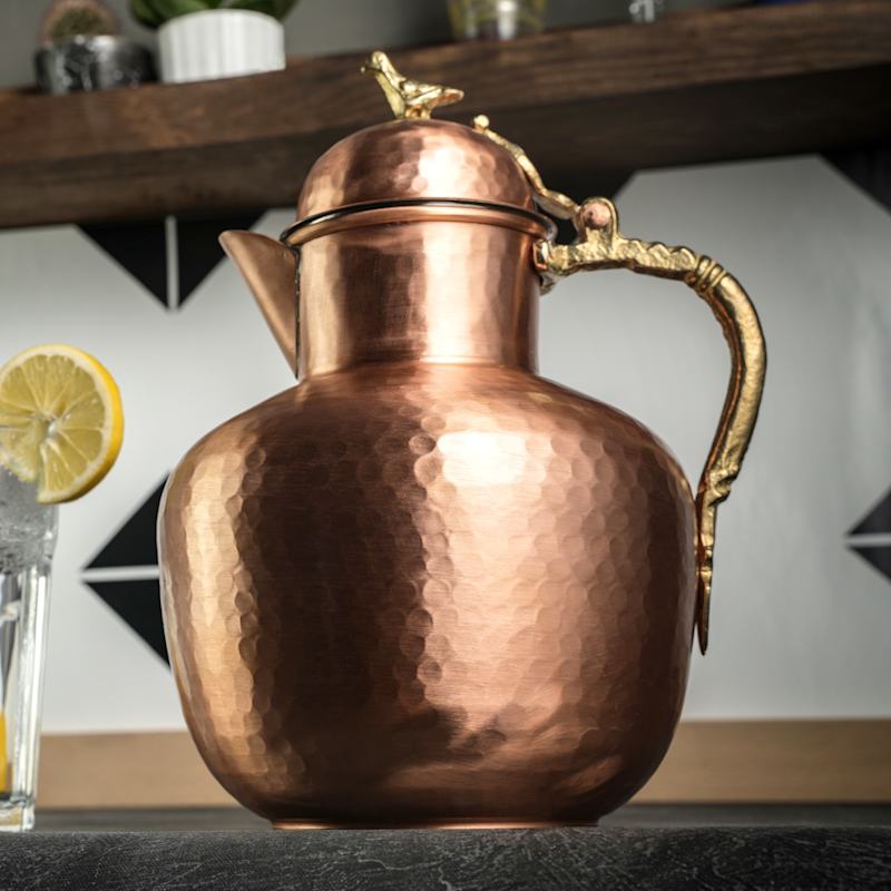 Thumbnail of Hammered Copper Water Pitcher With Lid image