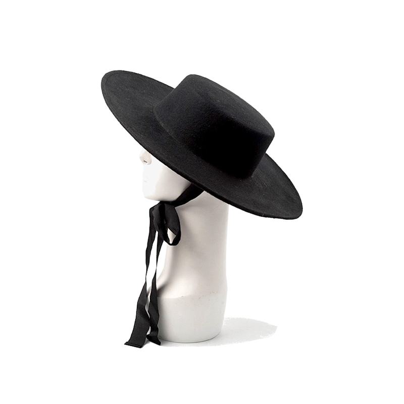 Handmade Wide Brim Wool Boater Hat Chanel Joan Elkayam Wolf