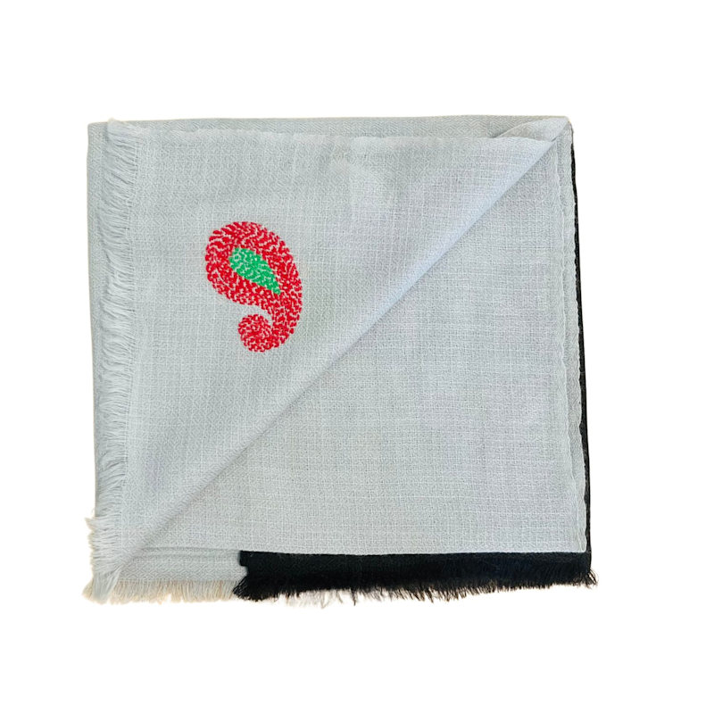 Thumbnail of Handmade Wool Silk Black Grey Scarf image