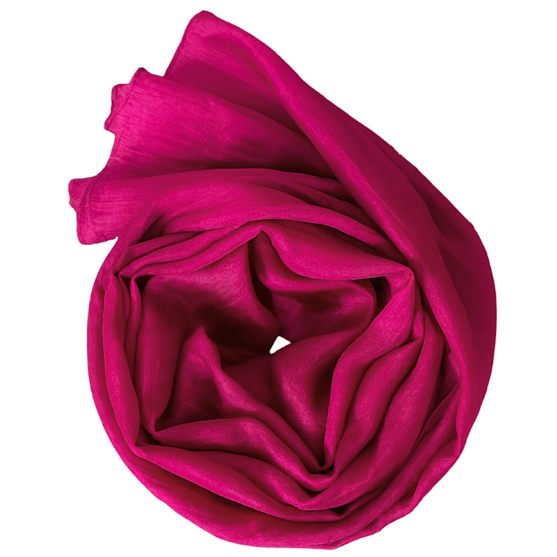 Thumbnail of Handwoven Mulberry Silk Scarf – Deep Fuchsia – Lightweight & Sheer image