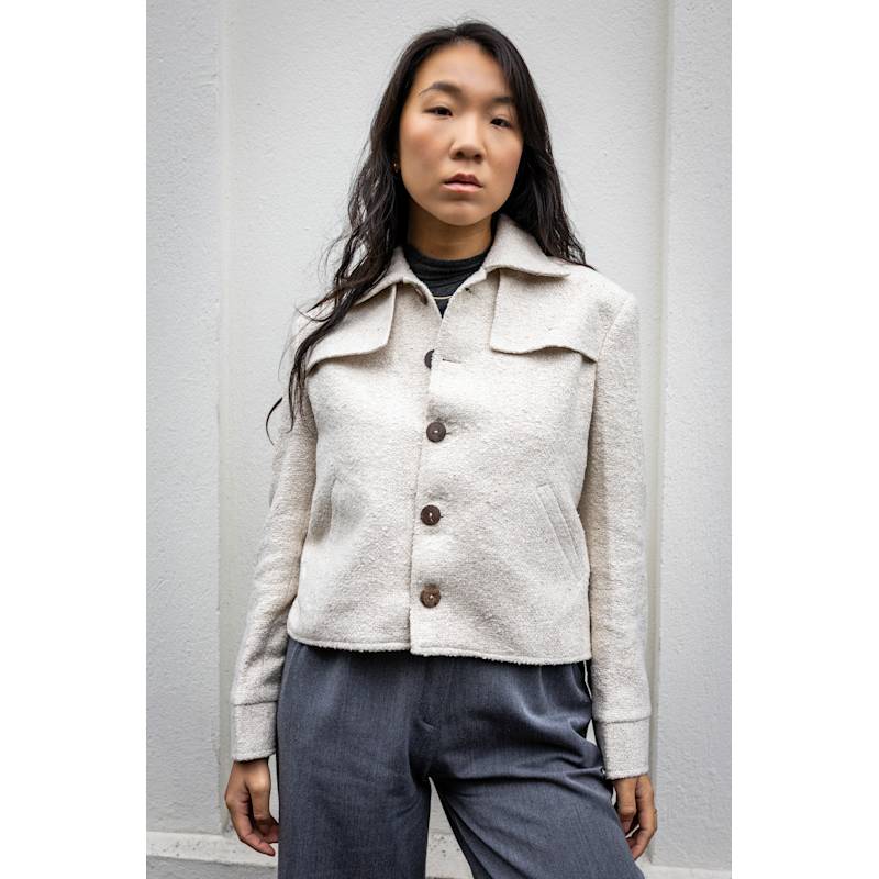 Thumbnail of Handwoven Yak Wool Cropped Jacket - Sustainable Himalayan Coat - Wool Overshirt image