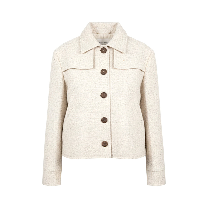 Thumbnail of Handwoven Yak Wool Cropped Jacket - Sustainable Himalayan Coat - Wool Overshirt image