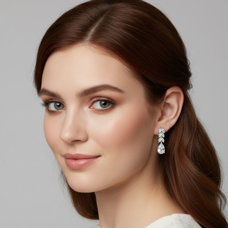 Thumbnail of Happy Ever After Drop Earrings Silver image